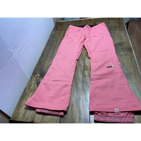 Roxy Bright Pink Snow Pants Insulated Ski Snowboarding 10K Slim Fit Size Large - Picture 1 of 16